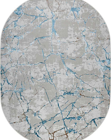 Ковер турецкий овальный 37886A Roma (полиэстер хит сет, бежевый, голубой)