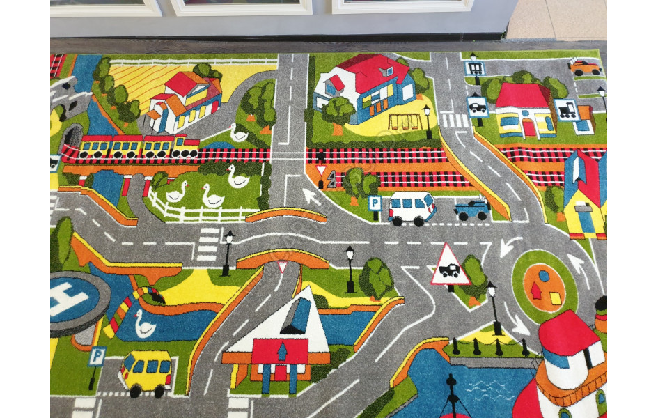 Детский российский ковер Фэнси ДИЗАЙН 20701 ЦВЕТ 22066 город с дорогами для машинок