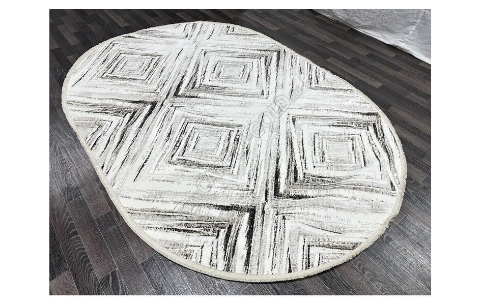 Ковер с ромбами Gordion 16150_1 овал в скандинавском стиле