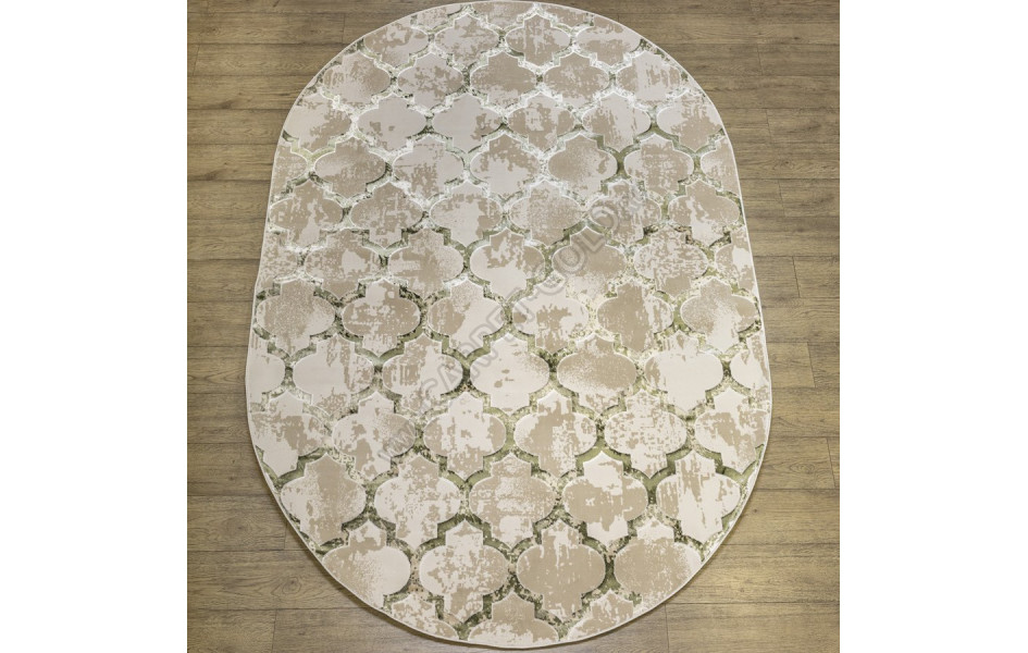 КОВРЫ ДИЗАЙН NM82A ЦВЕТ LIGHT GREEN Rich овал