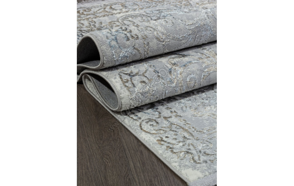 Ковер 00766A - GREY HB / L.BLUE FDY - Прямоугольник - коллекция SAHARA